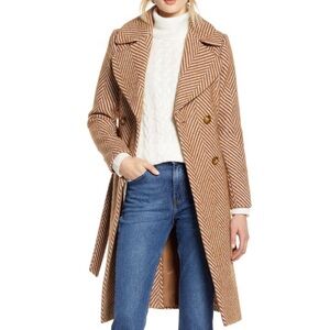 Halogen x Atlantic-Pacific Belted Herringbone Coat